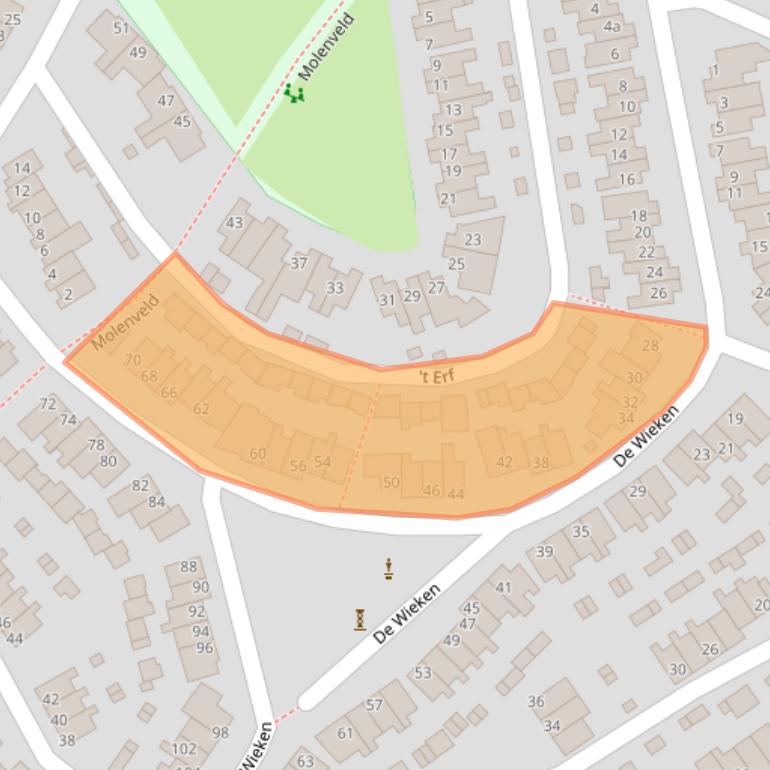 Kaart van postcodegebied 5741NH.