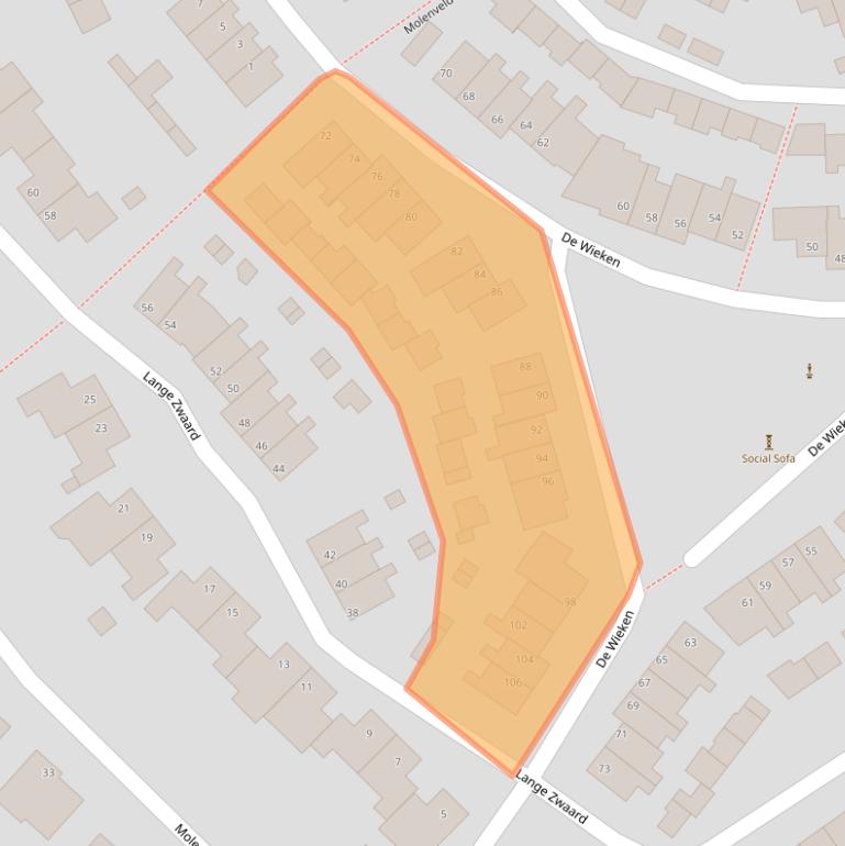 Kaart van postcodegebied 5741NJ.