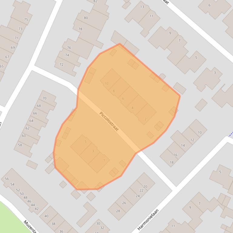 Kaart van postcodegebied 5741NZ.