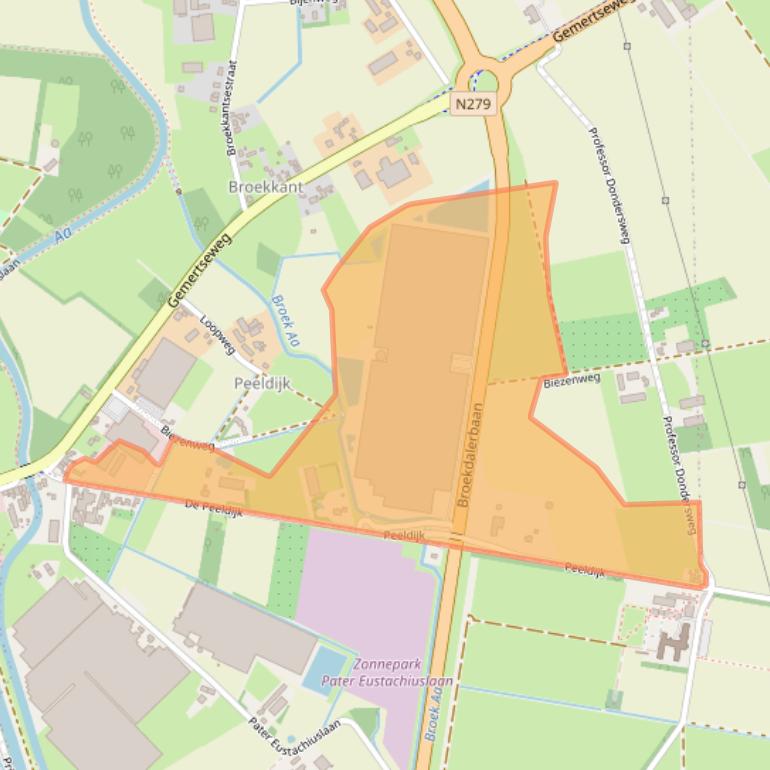 Kaart van postcodegebied 5741PC.