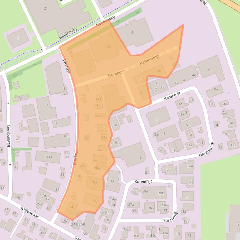 Kaart van postcodegebied 5741PM.