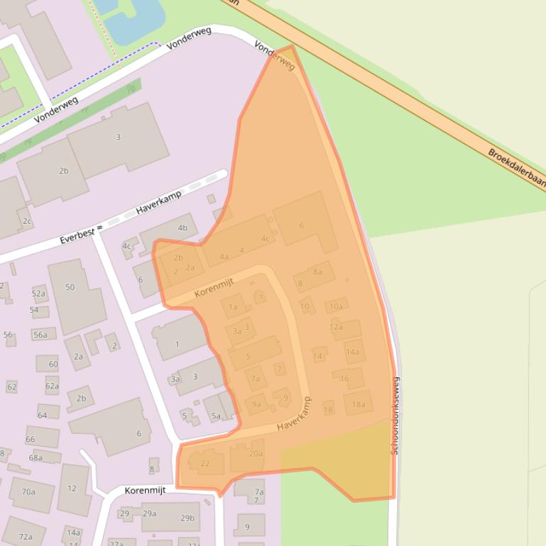 Kaart van postcodegebied 5741PN.