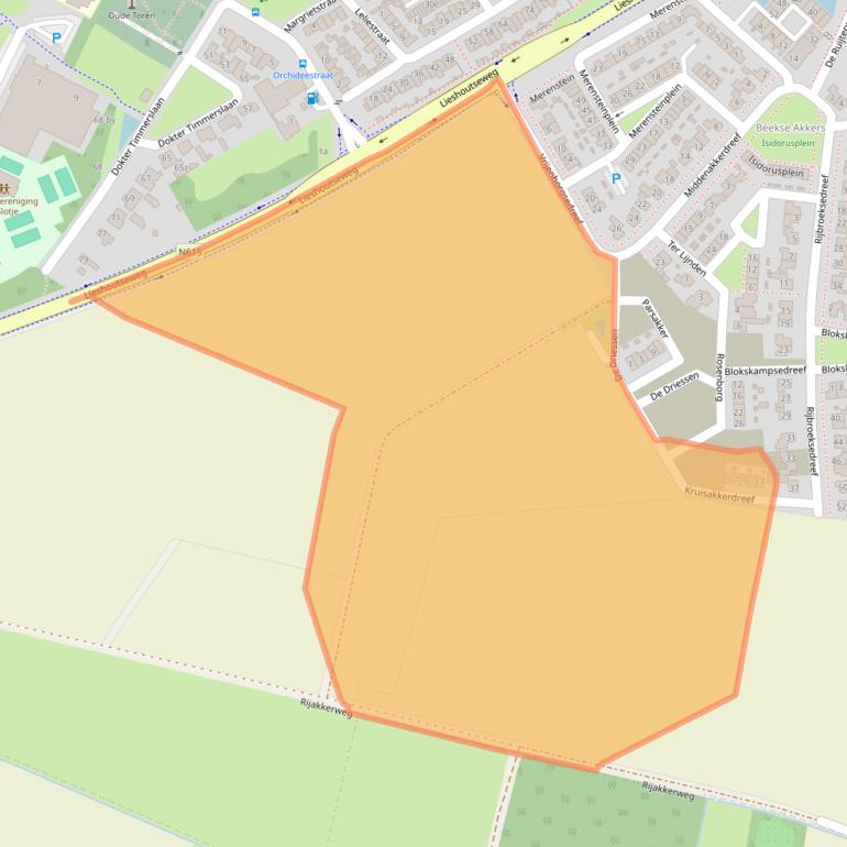 Kaart van postcodegebied 5741PT.