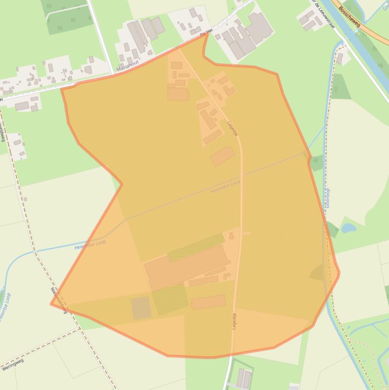 Kaart van postcodegebied 5741RE.