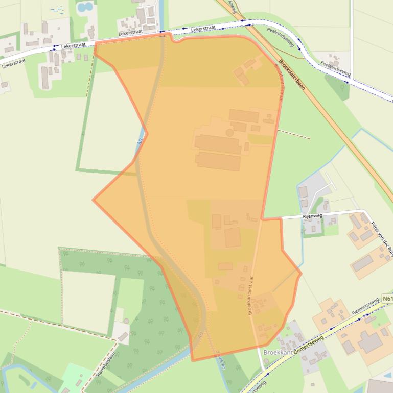 Kaart van postcodegebied 5741SE.