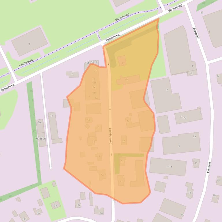 Kaart van postcodegebied 5741SV.