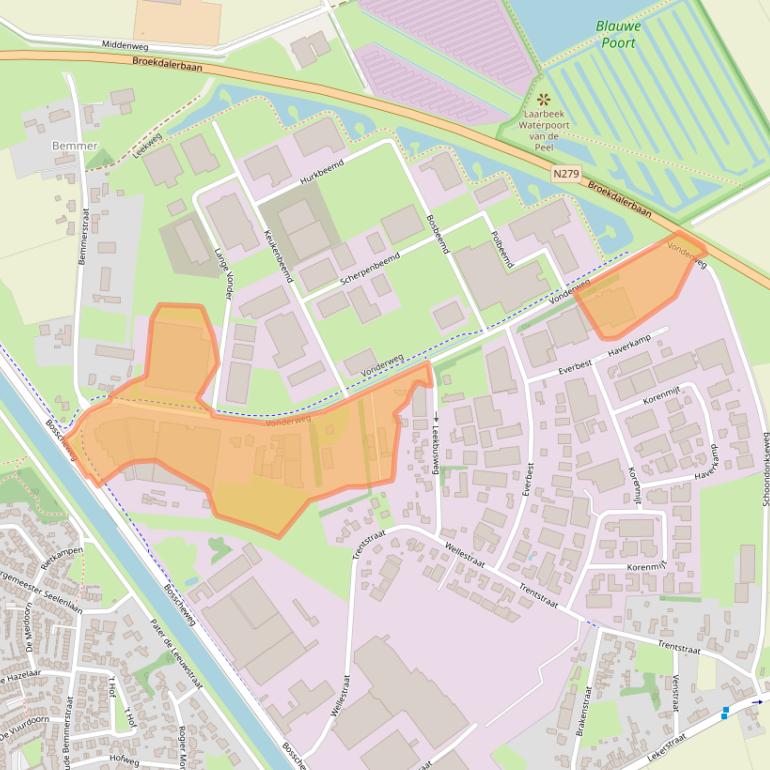 Kaart van postcodegebied 5741TE.