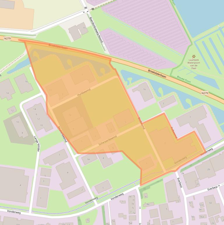 Kaart van postcodegebied 5741TJ.