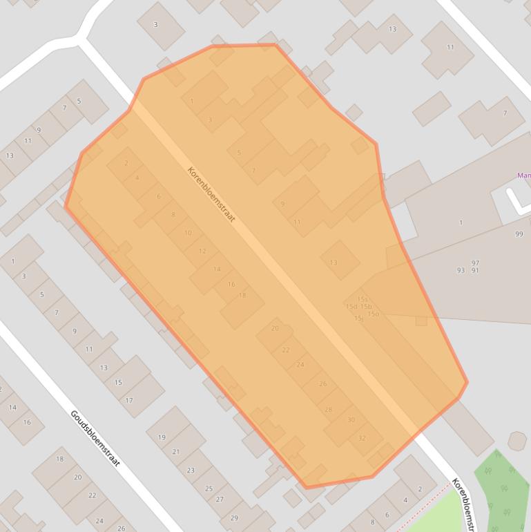 Kaart van postcodegebied 5741VV.