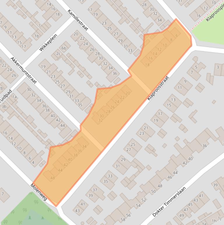 Kaart van postcodegebied 5741VZ.