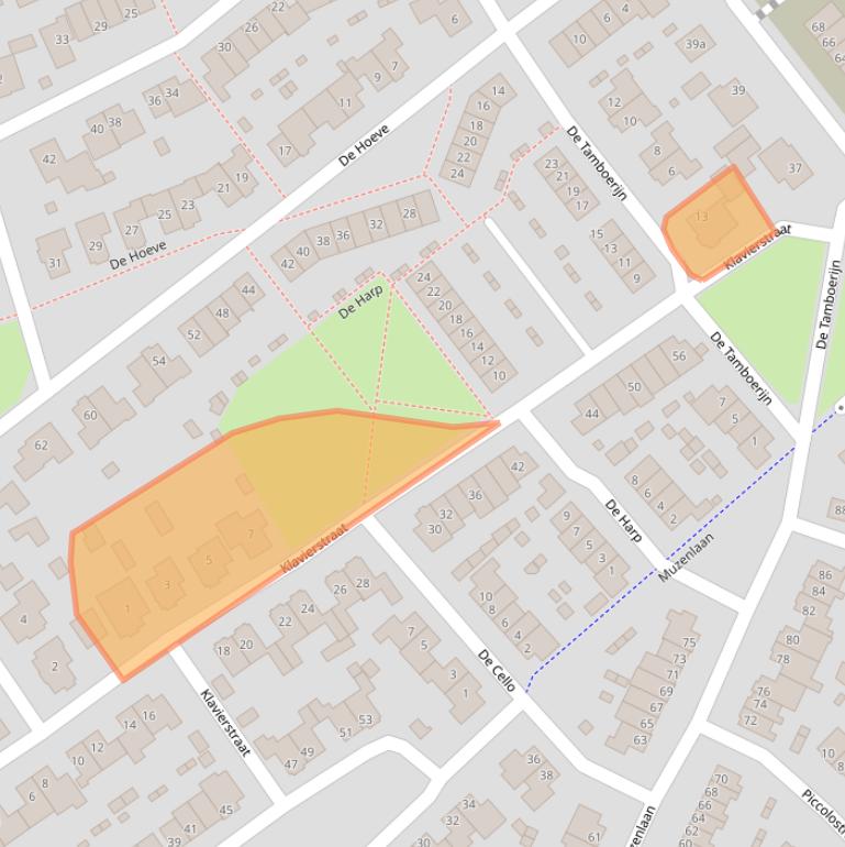 Kaart van postcodegebied 5741WJ.
