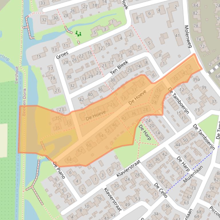 Kaart van postcodegebied 5741WS.