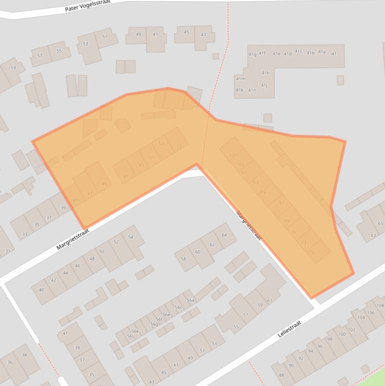 Kaart van postcodegebied 5741XL.