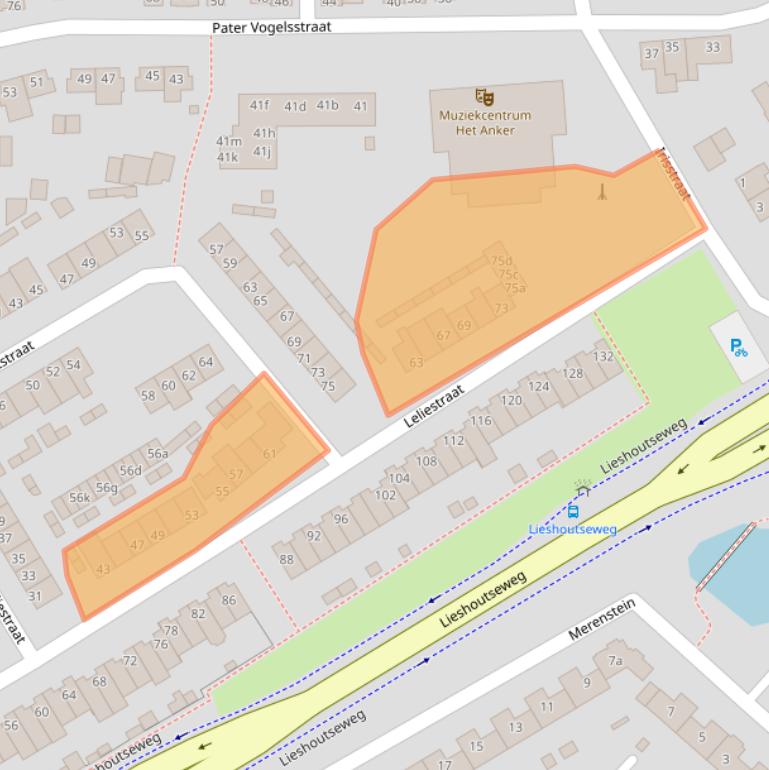 Kaart van postcodegebied 5741XV.