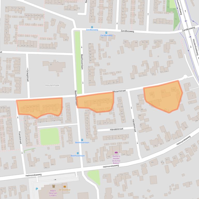 Kaart van postcodegebied 5751EM.