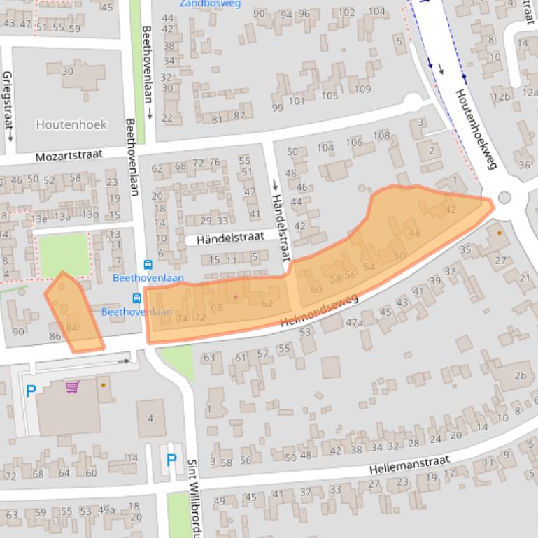 Kaart van postcodegebied 5751GE.