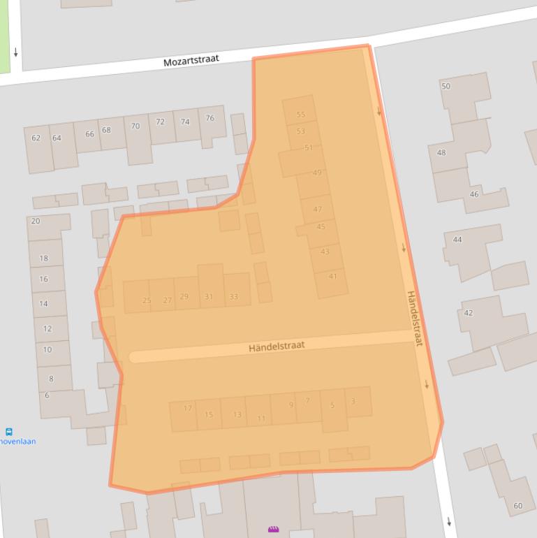 Kaart van postcodegebied 5751GR.