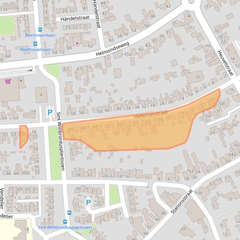 Kaart van postcodegebied 5751HP.