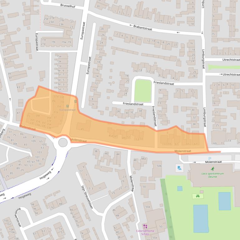 Kaart van postcodegebied 5751LB.