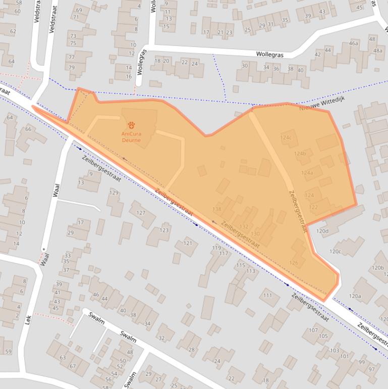 Kaart van postcodegebied 5751LP.