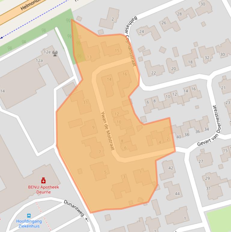 Kaart van postcodegebied 5751MZ.