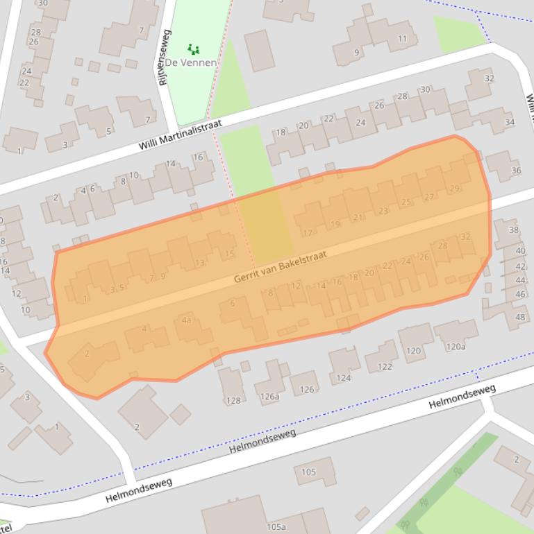 Kaart van postcodegebied 5751PT.
