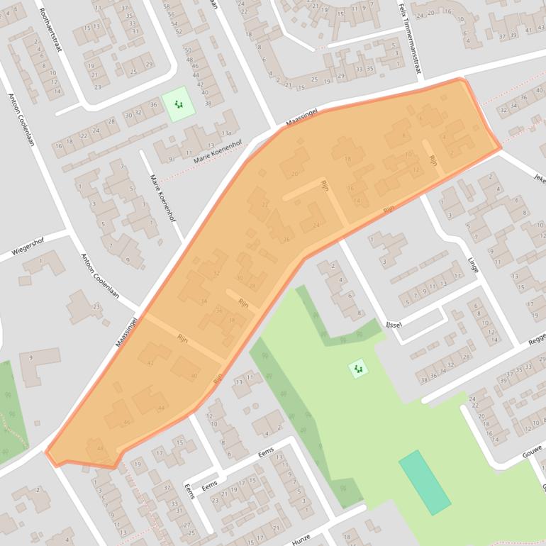 Kaart van postcodegebied 5751TZ.