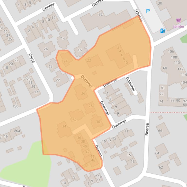 Kaart van postcodegebied 5751WX.