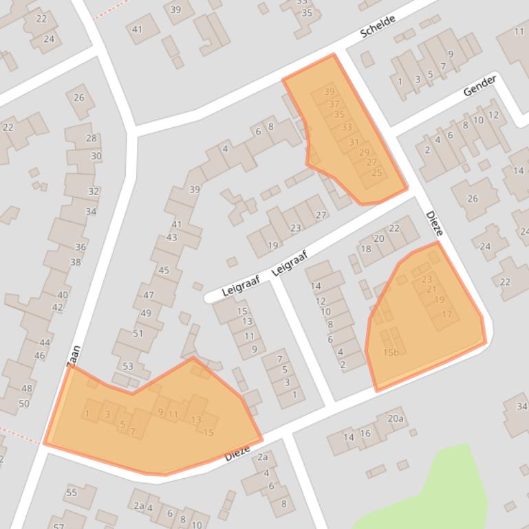 Kaart van postcodegebied 5751XE.