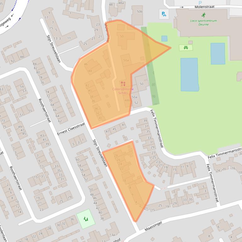 Kaart van postcodegebied 5751XZ.