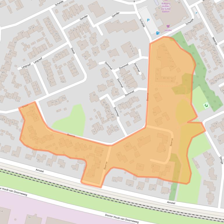 Kaart van postcodegebied 5751ZJ.