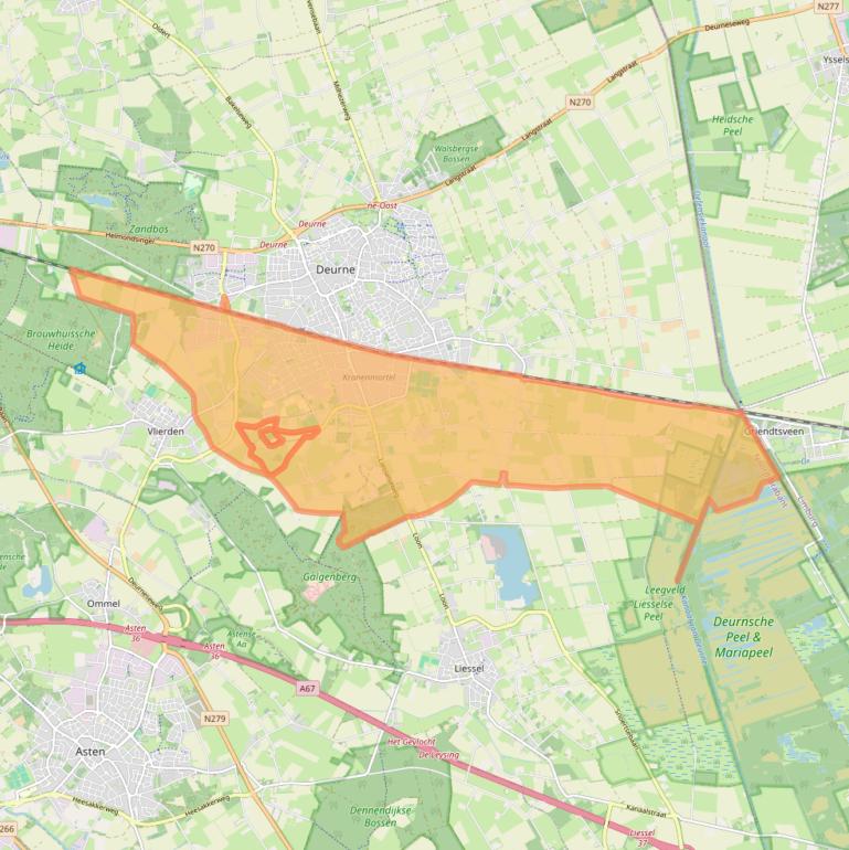 Kaart van postcodegebied 5753.