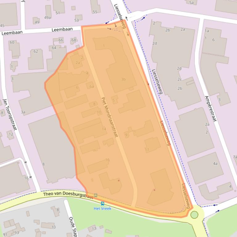 Kaart van postcodegebied 5753DJ.