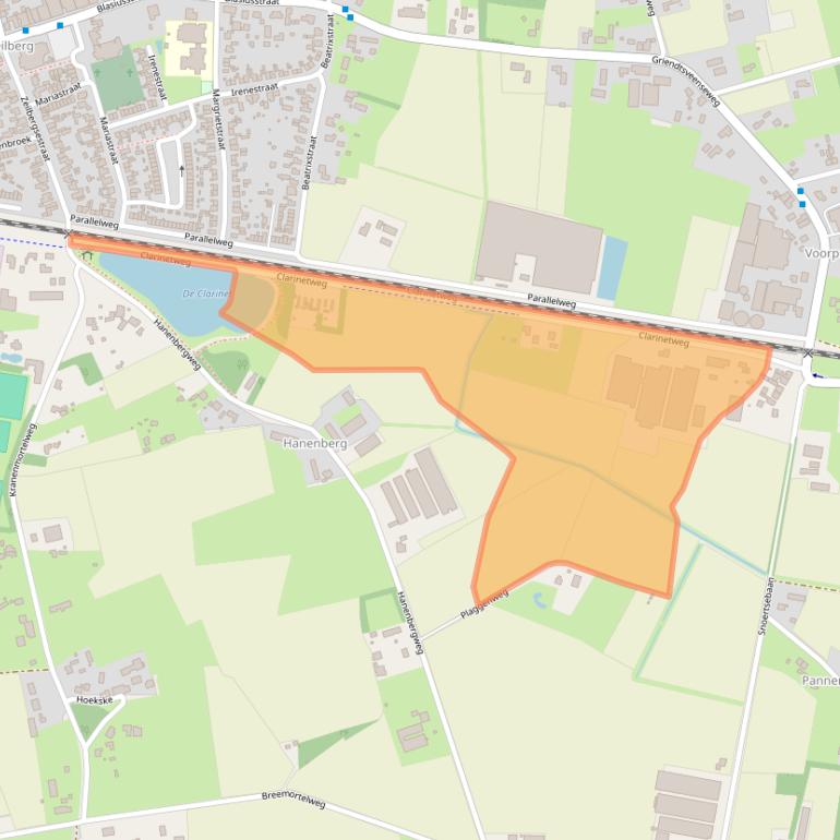 Kaart van postcodegebied 5753RB.