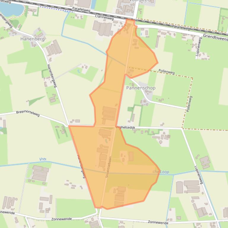 Kaart van postcodegebied 5753RS.