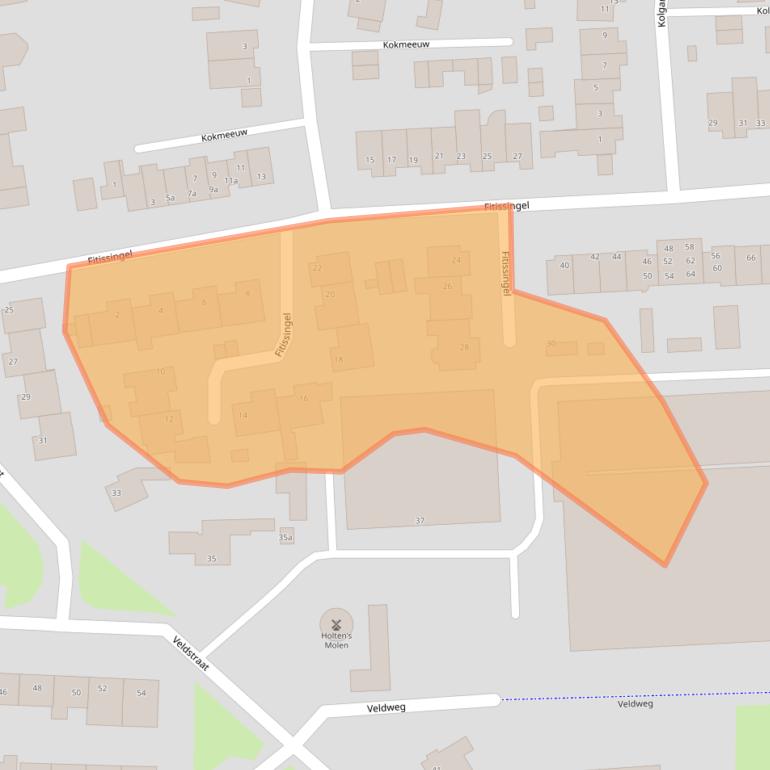 Kaart van postcodegebied 5754CA.