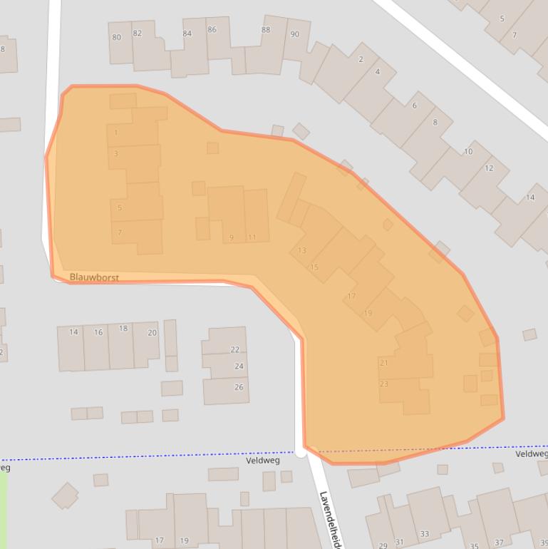Kaart van postcodegebied 5754CZ.