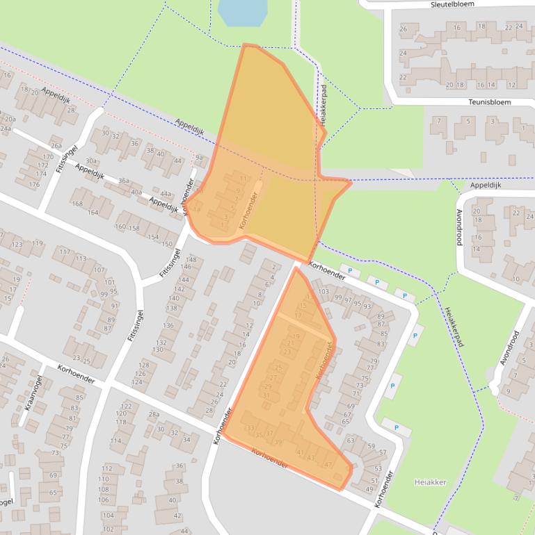 Kaart van postcodegebied 5754DD.