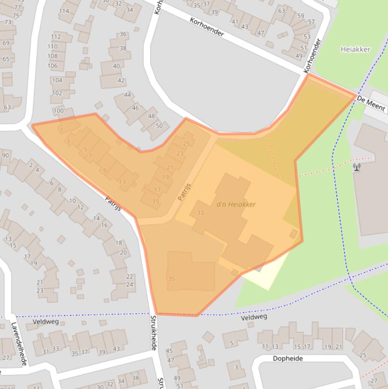 Kaart van postcodegebied 5754DJ.