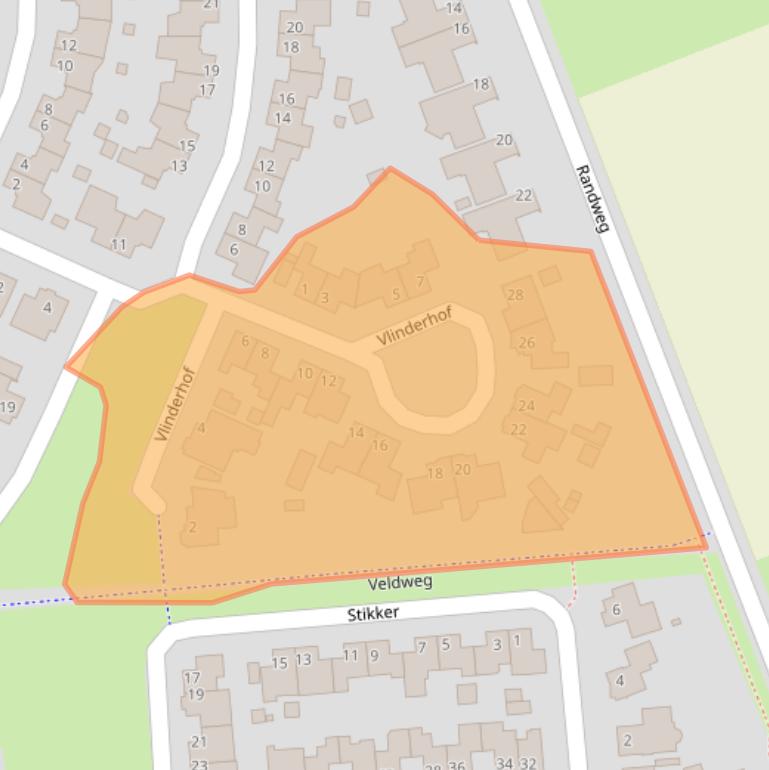 Kaart van postcodegebied 5754DZ.