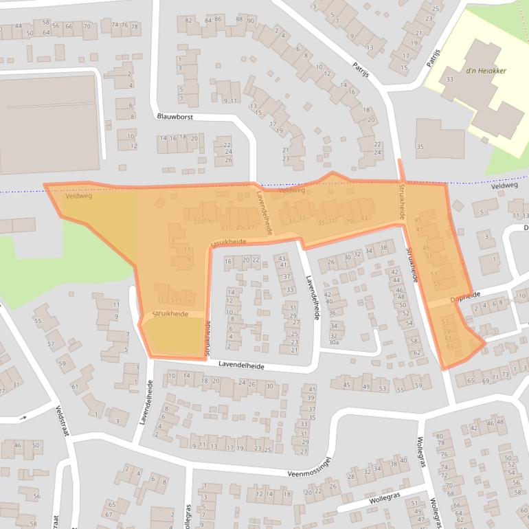 Kaart van postcodegebied 5754EC.