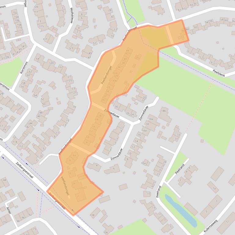 Kaart van postcodegebied 5754GC.