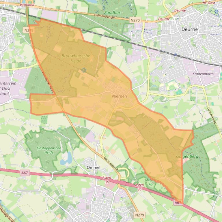 Kaart van postcodegebied 5756.