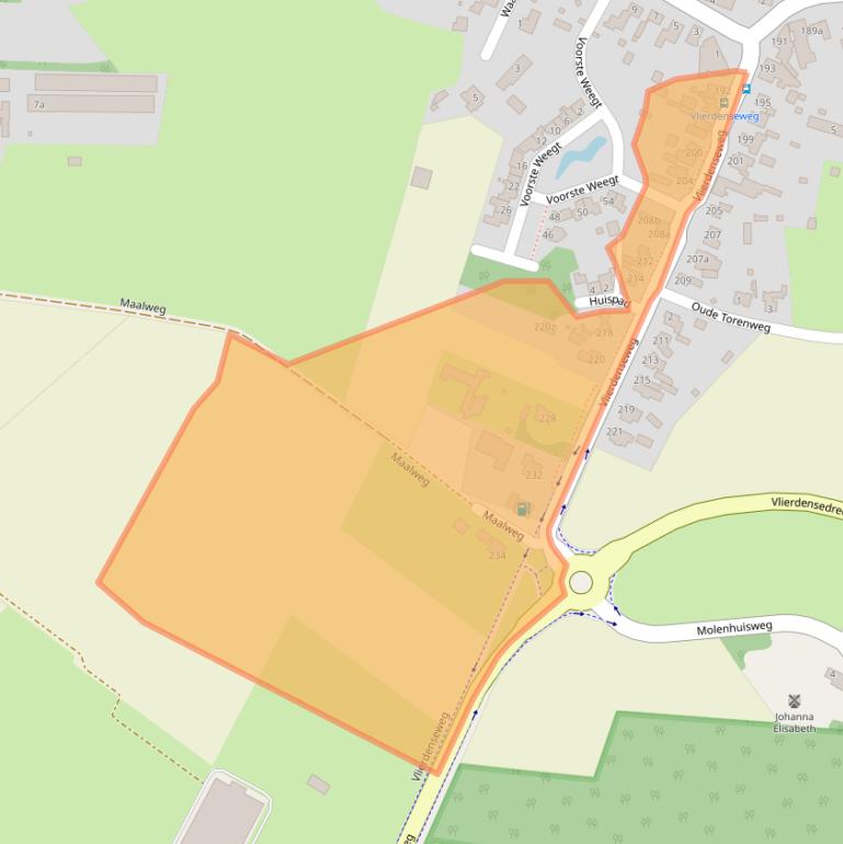 Kaart van postcodegebied 5756AD.