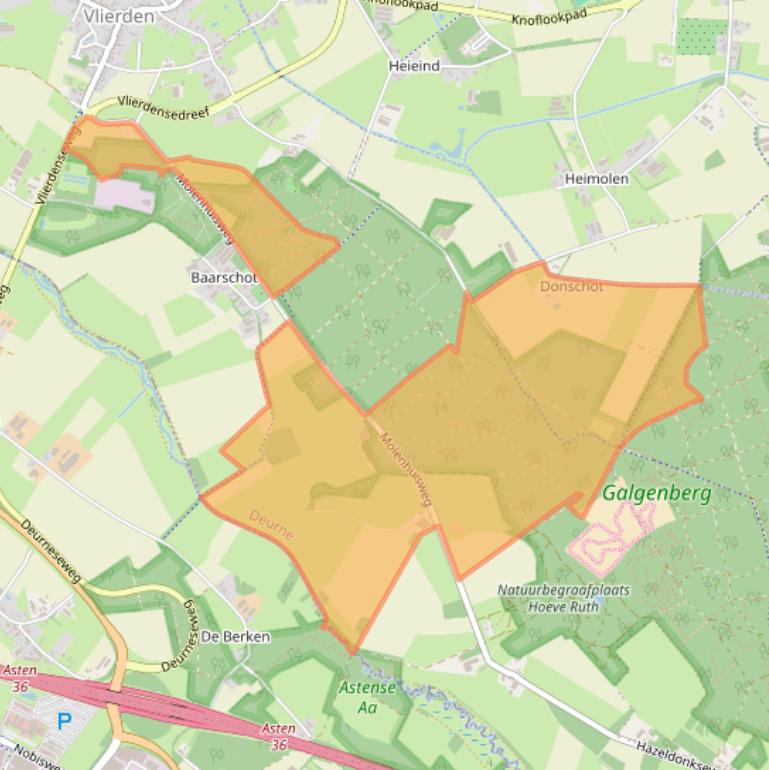 Kaart van postcodegebied 5756PB.