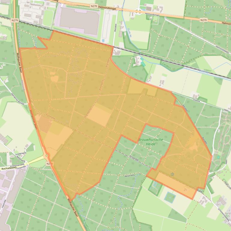 Kaart van postcodegebied 5756PJ.