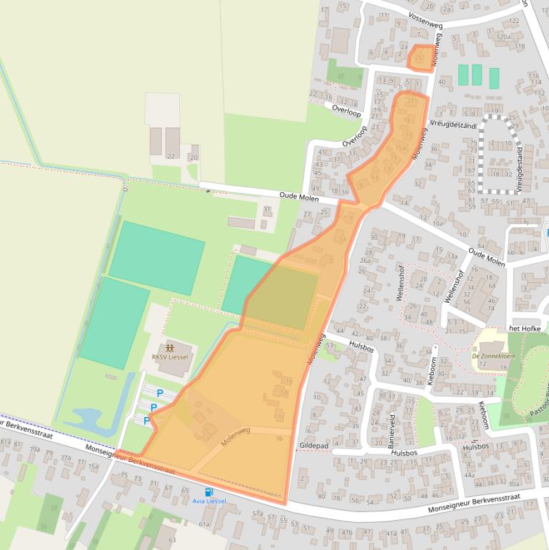Kaart van postcodegebied 5757BD.