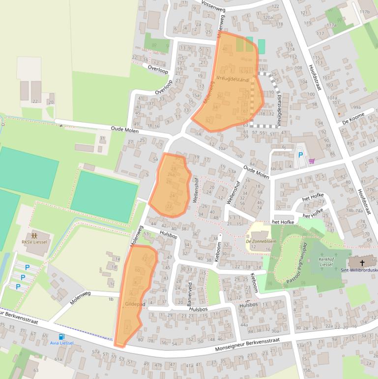 Kaart van postcodegebied 5757BE.