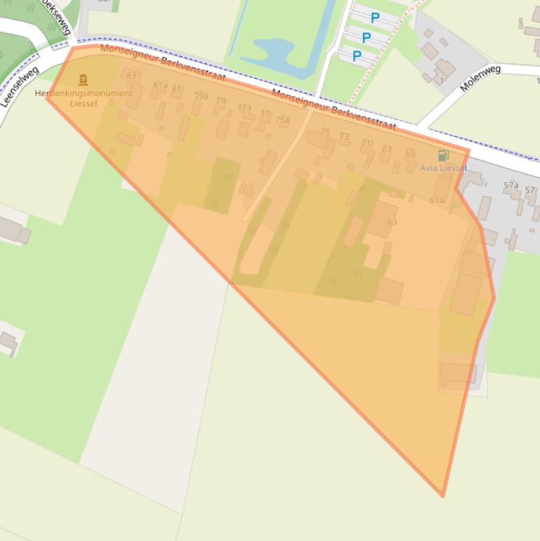 Kaart van postcodegebied 5757BJ.