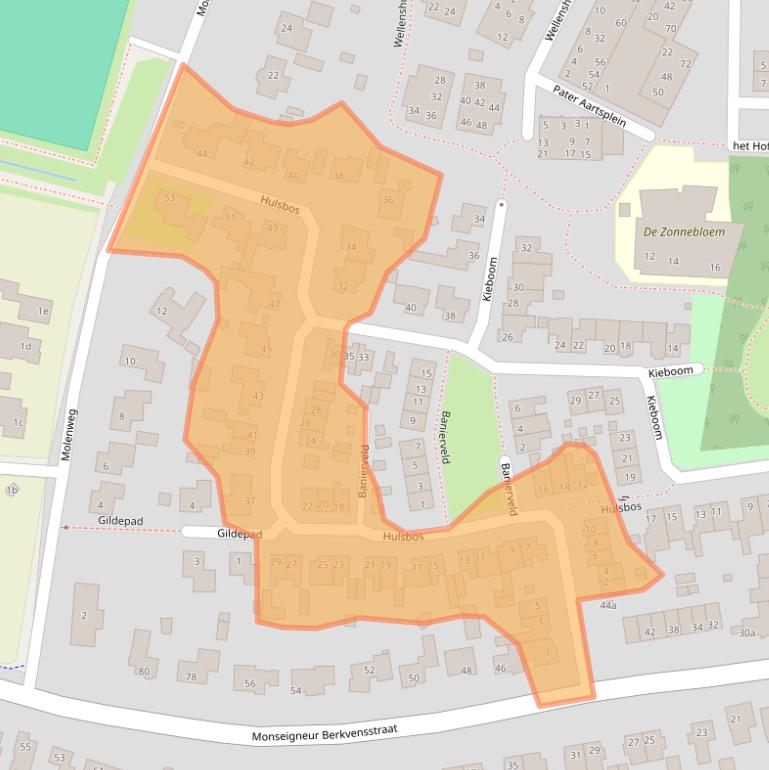 Kaart van postcodegebied 5757BZ.